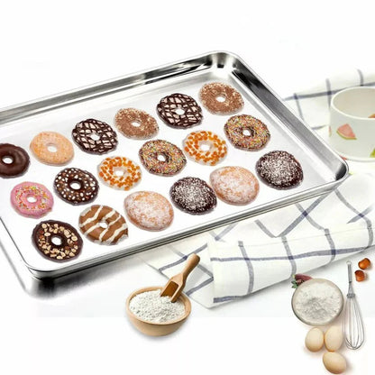 Stainless Steel Baking Tray with Cooling Rack Cookie Oven Kitchen Sheet Pan Set Ausie Sales