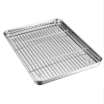 Stainless Steel Baking Tray with Cooling Rack Cookie Oven Kitchen Sheet Pan Set Ausie Sales