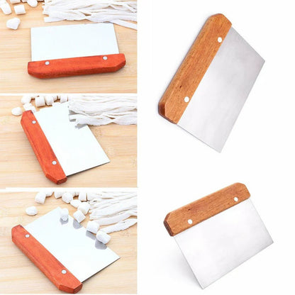 Stainless Steel Dough Bench Scraper Cake Slicer Pastry Cutter Wooden Handle Ausie Sales