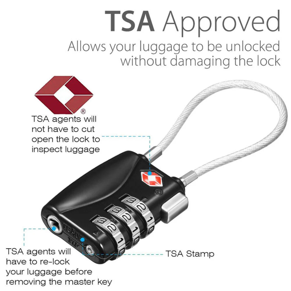 TSA Security 3 Combination Travel Suitcase Code Lock Padlock Luggage Bag Ausie Sales