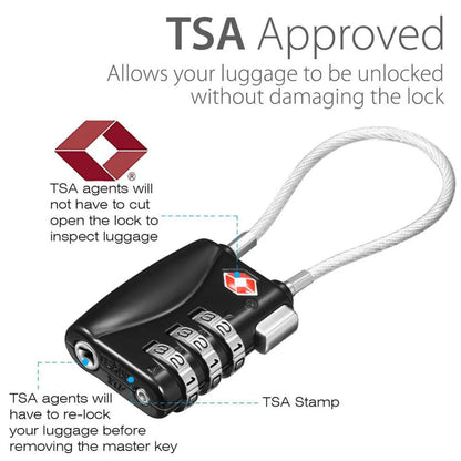 TSA Security 3 Combination Travel Suitcase Code Lock Padlock Luggage Bag Ausie Sales