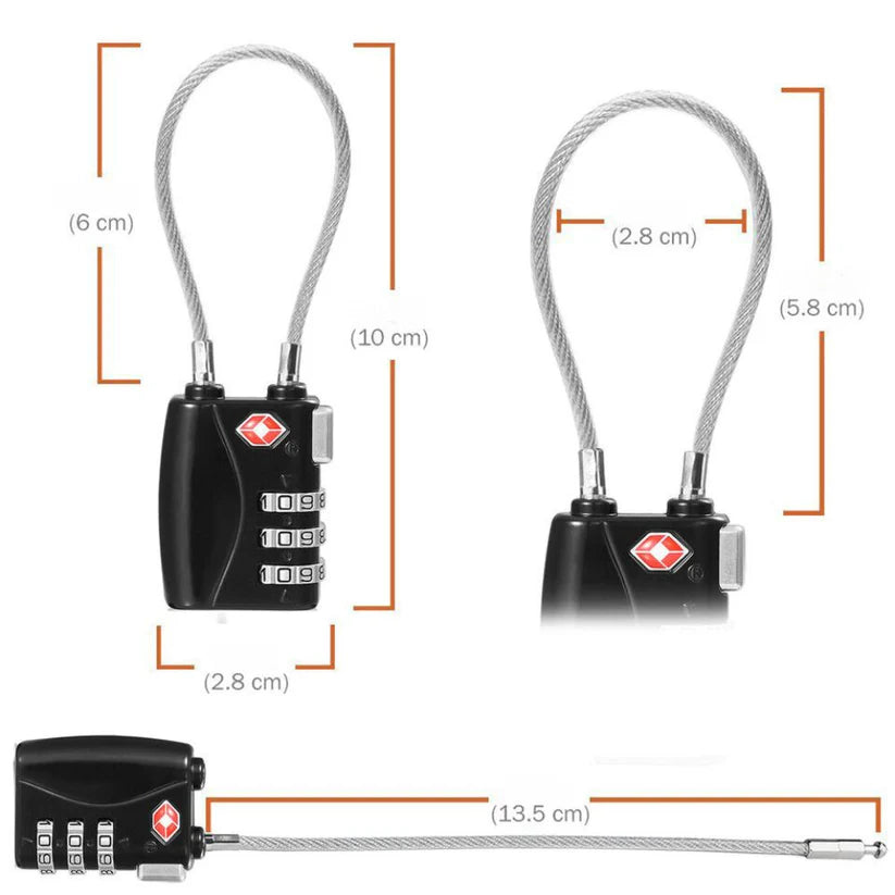 TSA Security 3 Combination Travel Suitcase Code Lock Padlock Luggage Bag Ausie Sales