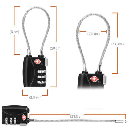 TSA Security 3 Combination Travel Suitcase Code Lock Padlock Luggage Bag Ausie Sales