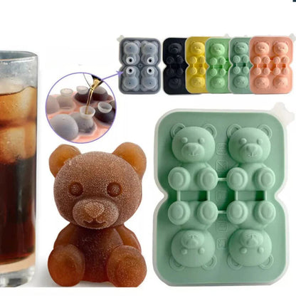 Teddy Bear Shape 3D Ice Cube Maker Silicone Moulds DIY Cake Chocolate Mould Tray Ausie Sales
