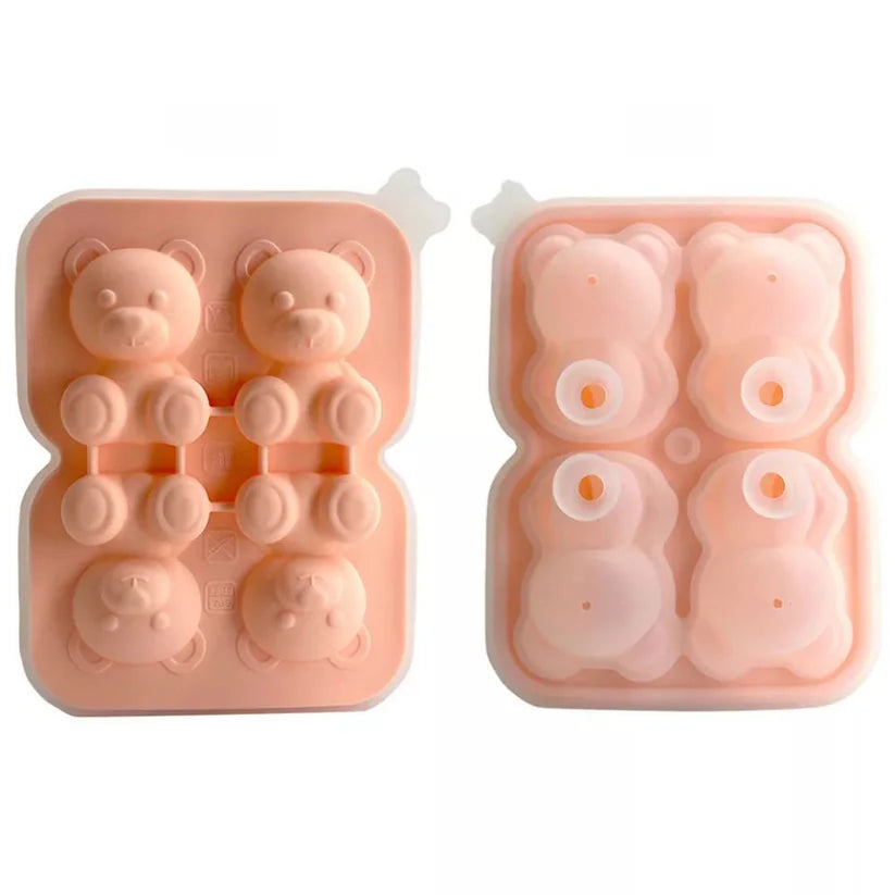 Teddy Bear Shape 3D Ice Cube Maker Silicone Moulds DIY Cake Chocolate Mould Tray Ausie Sales
