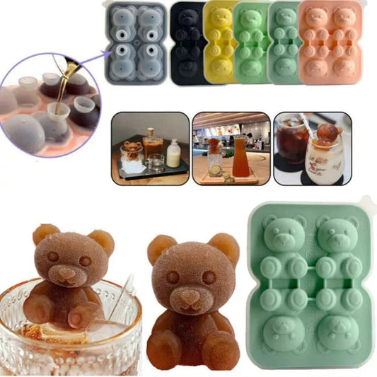 Teddy Bear Shape 3D Ice Cube Maker Silicone Moulds DIY Cake Chocolate Mould Tray Ausie Sales