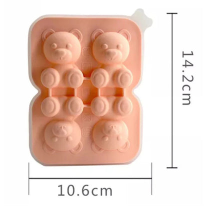 Teddy Bear Shape 3D Ice Cube Maker Silicone Moulds DIY Cake Chocolate Mould Tray Ausie Sales