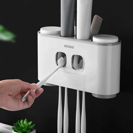 Toothbrush Holder Automatic Toothpaste Dispenser Set 5 Holder 4 Cups My Store
