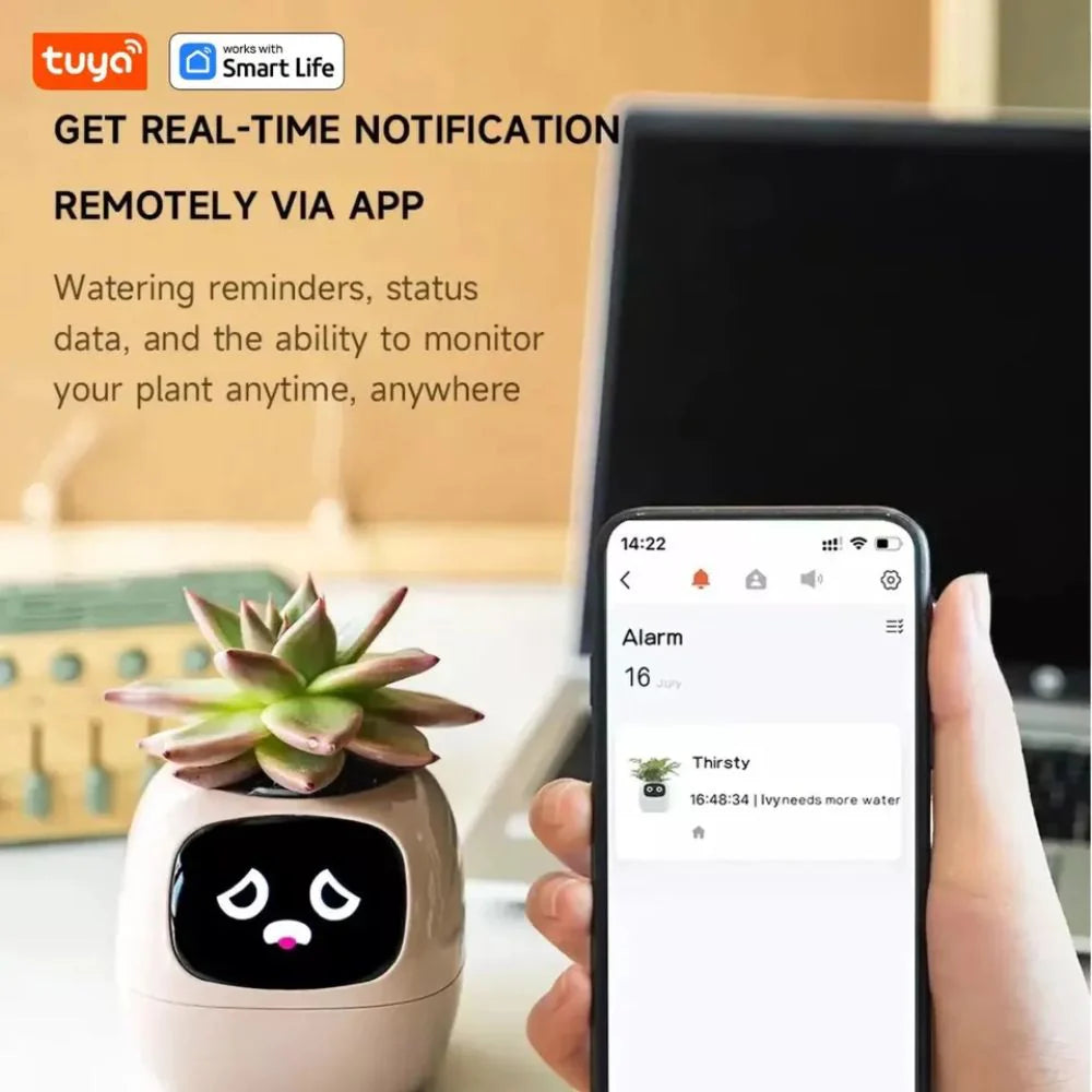 Tuya Ivy Smart Planter: AI Plant Care, Endless Fun, 7 Sensors, 49 Expressions Ausie Sales