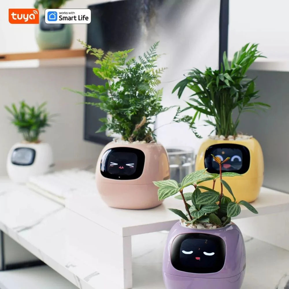 Tuya Ivy Smart Planter: AI Plant Care, Endless Fun, 7 Sensors, 49 Expressions Ausie Sales