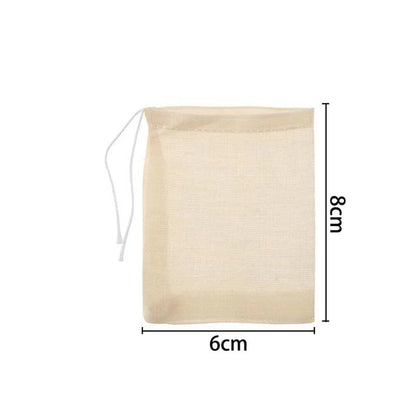 UP 50x Reusable Cotton Filter Bags 100% Cotton Muslin Spices Herbs Tea Soup Drawstring Ausie Sales