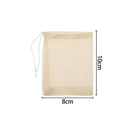 UP 50x Reusable Cotton Filter Bags 100% Cotton Muslin Spices Herbs Tea Soup Drawstring Ausie Sales