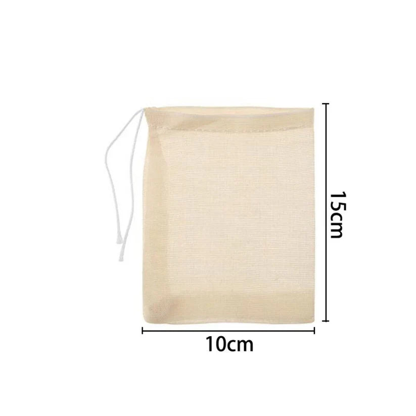 UP 50x Reusable Cotton Filter Bags 100% Cotton Muslin Spices Herbs Tea Soup Drawstring Ausie Sales