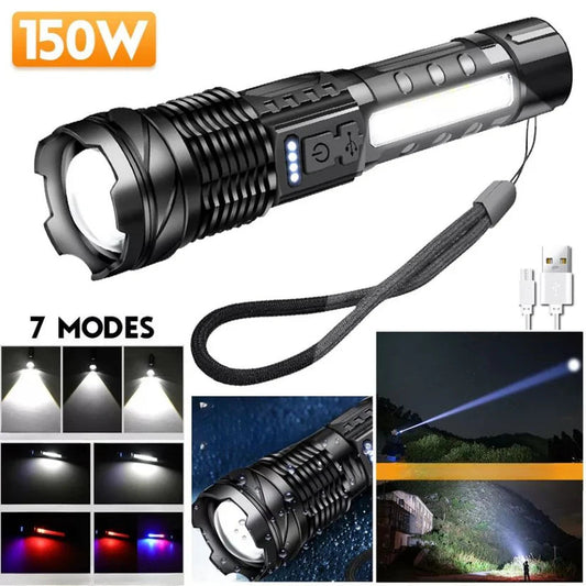 USB Rechargeable LED Flashlight Spotlight Torch Handheld Adventure Flashlight Ausie Sales