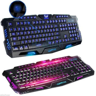 USB Wired Gaming Keyboard 3 Colour Illuminated Led Back-light Cool Ergonomic PC Ausie Sales