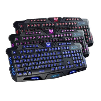 USB Wired Gaming Keyboard 3 Colour Illuminated Led Back-light Cool Ergonomic PC Ausie Sales