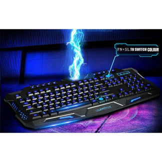 USB Wired Gaming Keyboard 3 Colour Illuminated Led Back-light Cool Ergonomic PC Ausie Sales