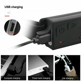 Waterproof COB LED Head Torch Motion Sensor Headlight USB Rechargeable Headlamp Ausie Sales