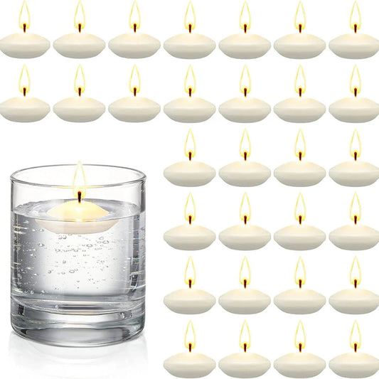 White Unscented Floating Candles Room Table Centrepiece Pool Bath 3HRS BULK Ausie Sales