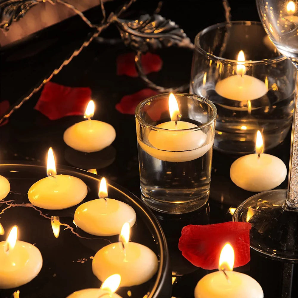 White Unscented Floating Candles Room Table Centrepiece Pool Bath 3HRS BULK Ausie Sales