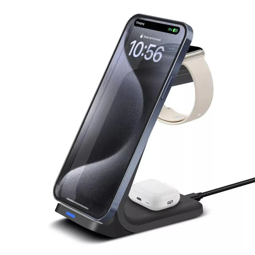 Wireless Charger Dock Charging Station 3 in 1 For Apple Watch iPhone SE-15 AirPods Ausie Sales