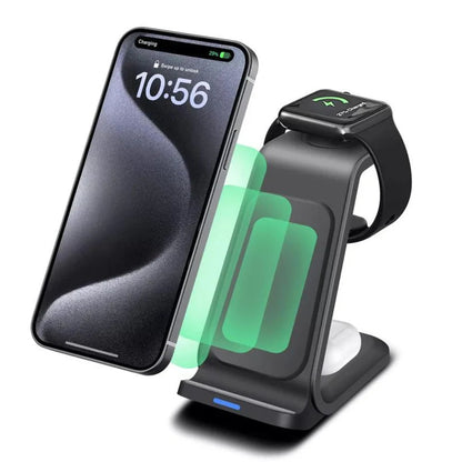 Wireless Charger Dock Charging Station 3 in 1 For Apple Watch iPhone SE-15 AirPods Ausie Sales