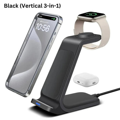 Wireless Charger Dock Charging Station 3 in 1 For Apple Watch iPhone SE-15 AirPods Ausie Sales