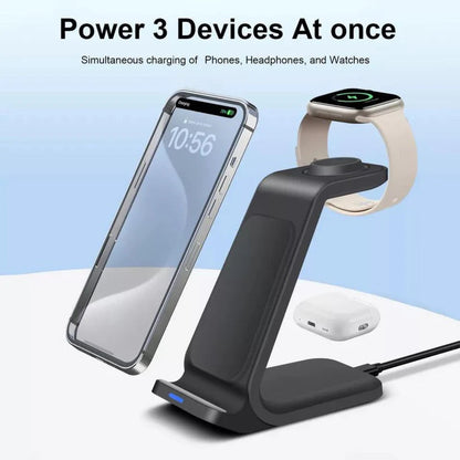 Wireless Charger Dock Charging Station 3 in 1 For Apple Watch iPhone SE-15 AirPods Ausie Sales