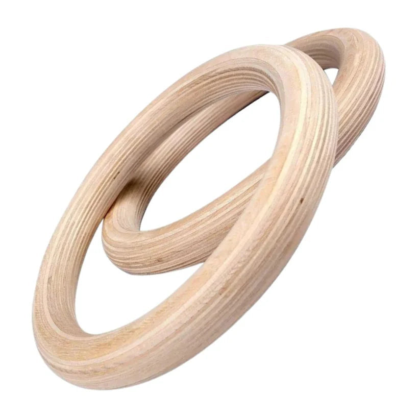 Wooden Gymnastic Olympic Rings Strength Training CrossFit Gym Fitness BS:600kg Ausie Sales