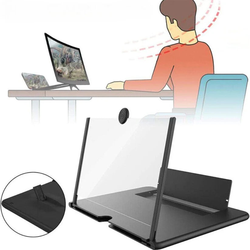 12" Folding Screen Magnifier Amplifier Stand 3D Adjustable Mobile Phone HD Video Ausie Sales