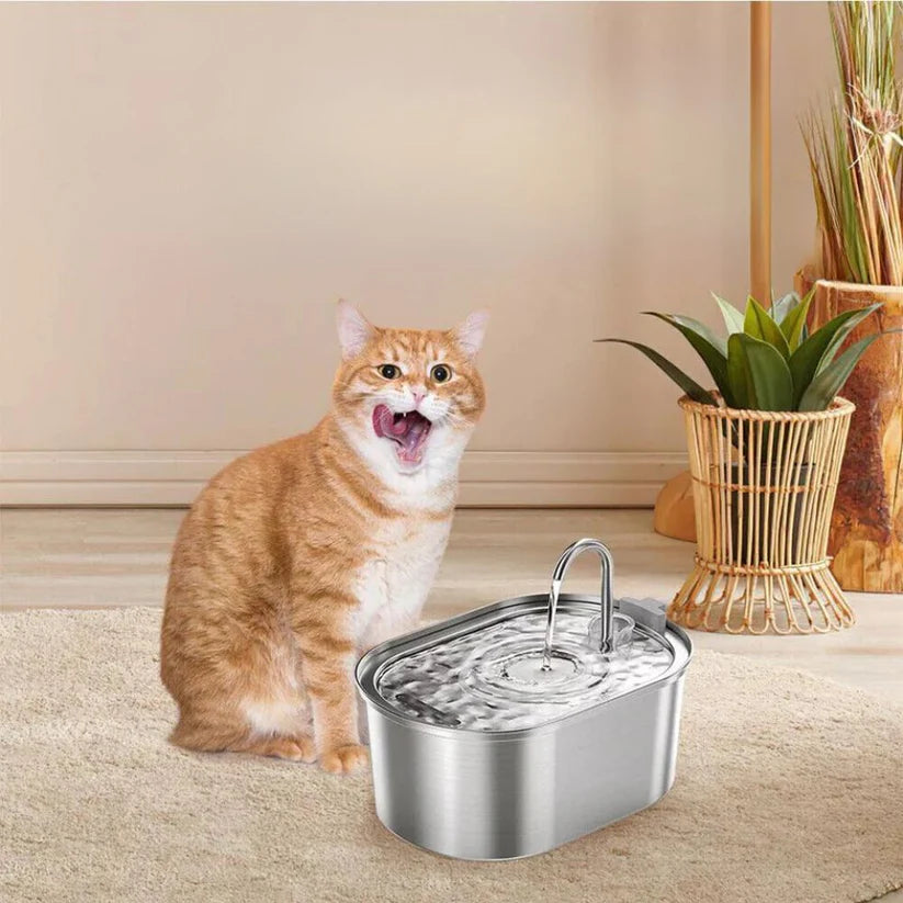 304 Stainless Steel Pet Water Fountain Dog Cat Drinking Dispenser Filter Feeder Ausie Sales
