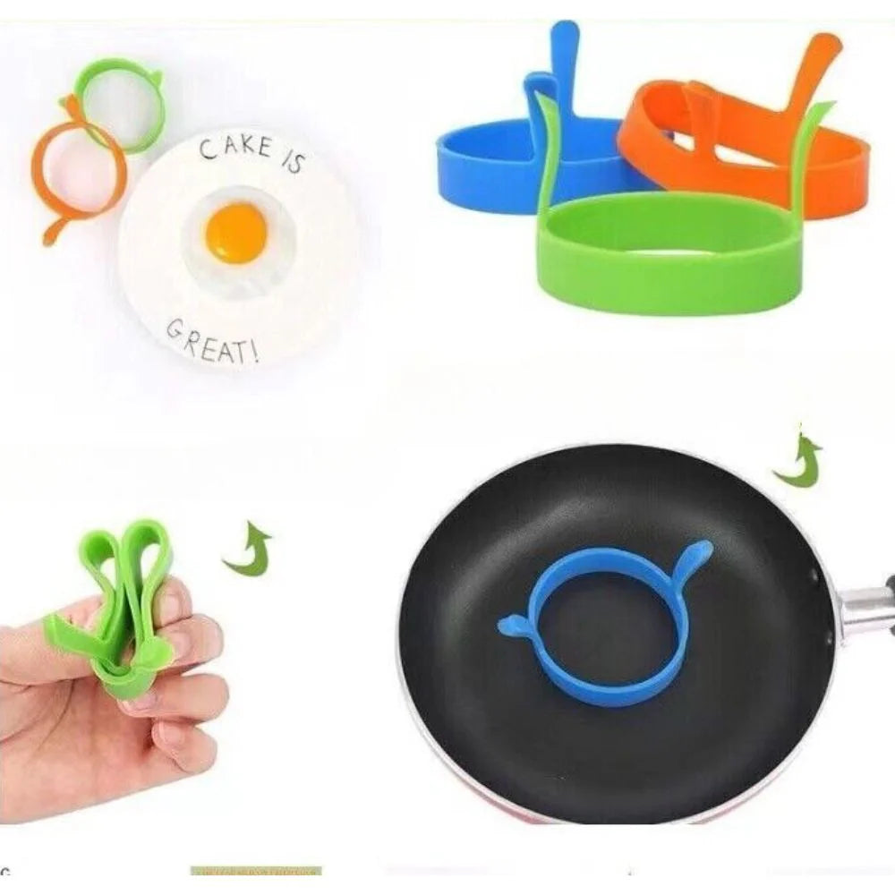 4/8pcs Silicone Egg Rings Kitchen Baking Tools Non Stick Pancake Handles Ausie Sales