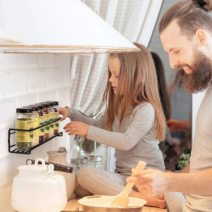 4PCS SET Kitchen Spice Rack Storage Organiser Shelves Wall Mount Kitchen Door Jar Ausie Sales