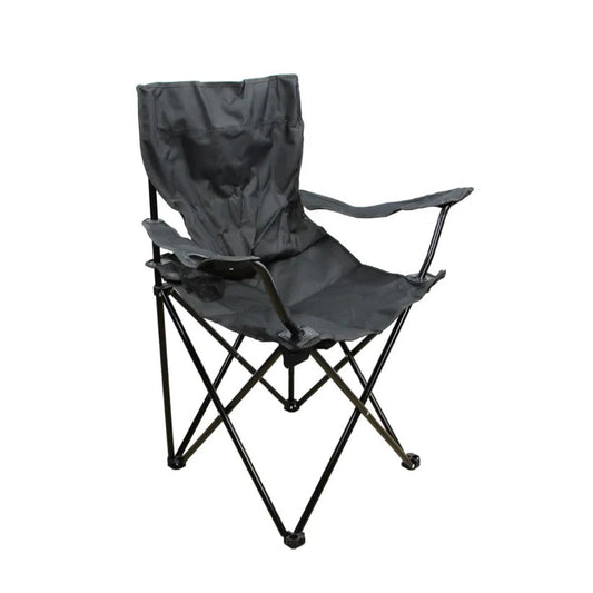 Black Portable Outdoor Folding Chair with Carry Case Camping Fishing Seat Ausie Sales