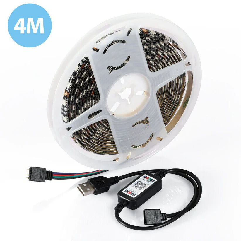 Bluetooth USB RGB LED Strip Lights 5V IP65 Waterproof 5050 5M 300 LEDs Ausie Sales