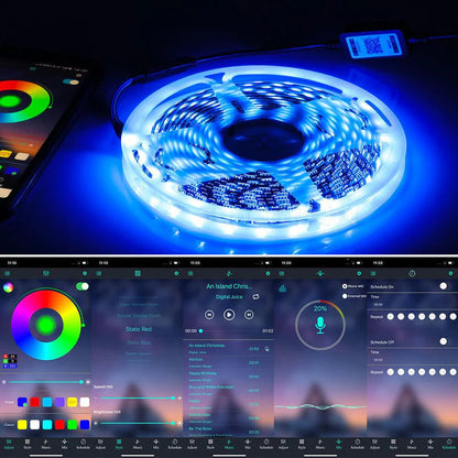 Bluetooth USB RGB LED Strip Lights 5V IP65 Waterproof 5050 5M 300 LEDs Ausie Sales