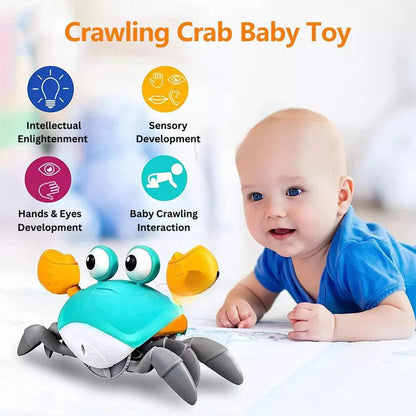 Electric Crab Music Crawling Baby Toy LED Light Up Interactive Toys Kids Toddler Ausie Sales