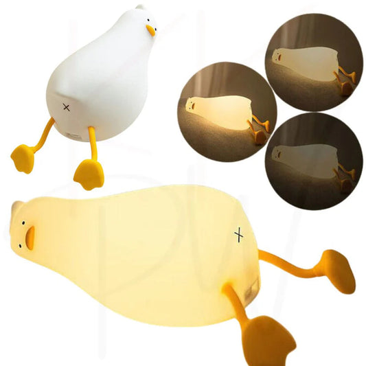 Night Light Lying Flat Duck Silicone Pat Lamp Cartoon Cute Children Lights Ausie Sales