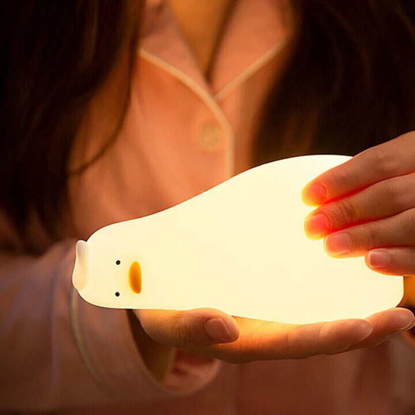 Night Light Lying Flat Duck Silicone Pat Lamp Cartoon Cute Children Lights Ausie Sales