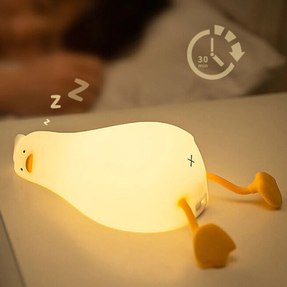 Night Light Lying Flat Duck Silicone Pat Lamp Cartoon Cute Children Lights Ausie Sales