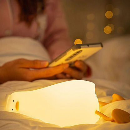 Night Light Lying Flat Duck Silicone Pat Lamp Cartoon Cute Children Lights Ausie Sales