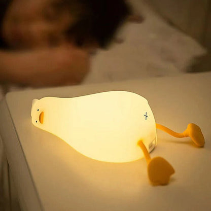 Night Light Lying Flat Duck Silicone Pat Lamp Cartoon Cute Children Lights Ausie Sales
