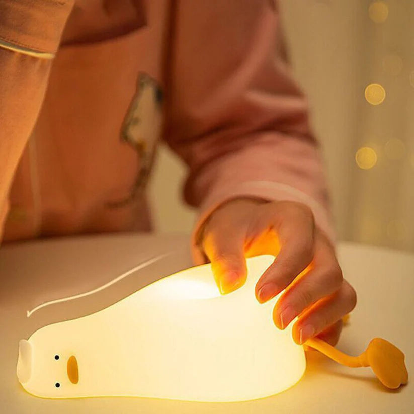 Night Light Lying Flat Duck Silicone Pat Lamp Cartoon Cute Children Lights Ausie Sales
