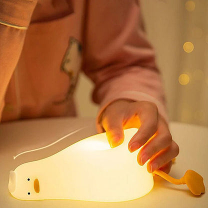 Night Light Lying Flat Duck Silicone Pat Lamp Cartoon Cute Children Lights Ausie Sales
