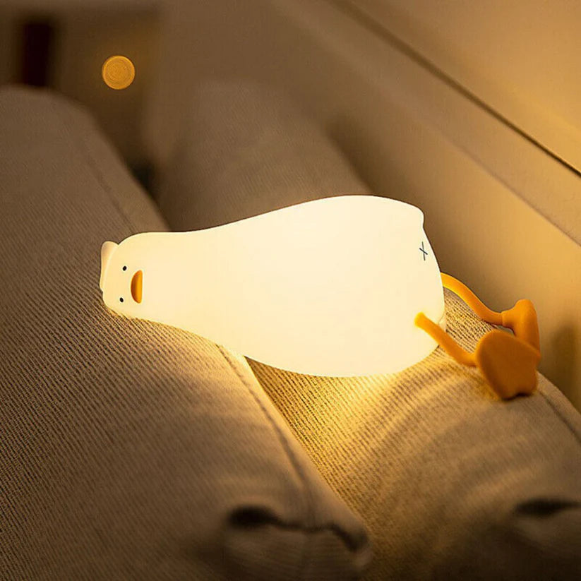 Night Light Lying Flat Duck Silicone Pat Lamp Cartoon Cute Children Lights Ausie Sales