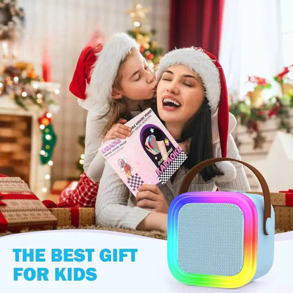 Portable Kids Mini Karaoke Machine with 2 Microphones Wireless Bluetooth Speaker Ausie Sales