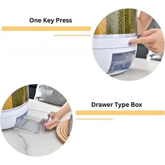 Product with 'One Key Press' feature and 'Drawer Type Box' description on a white background.

