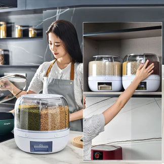 Rotating Grain Dispenser Rice Container Case Cereal Storage Box Kitchen Food Ausie Sales
