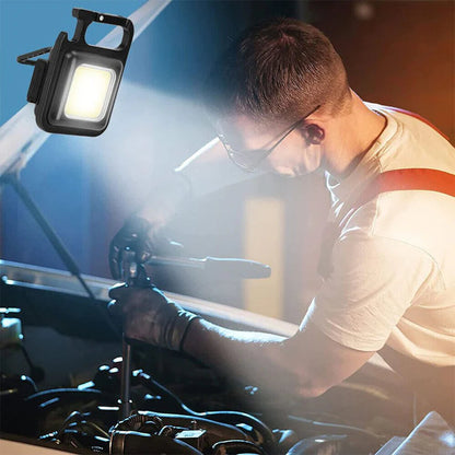 USB Rechargeable Mini Pocket COB LED Work Light Keychain Flashlight Torch Lamp Ausie Sales