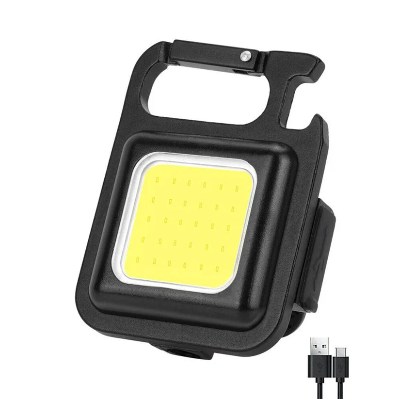 USB Rechargeable Mini Pocket COB LED Work Light Keychain Flashlight Torch Lamp Ausie Sales
